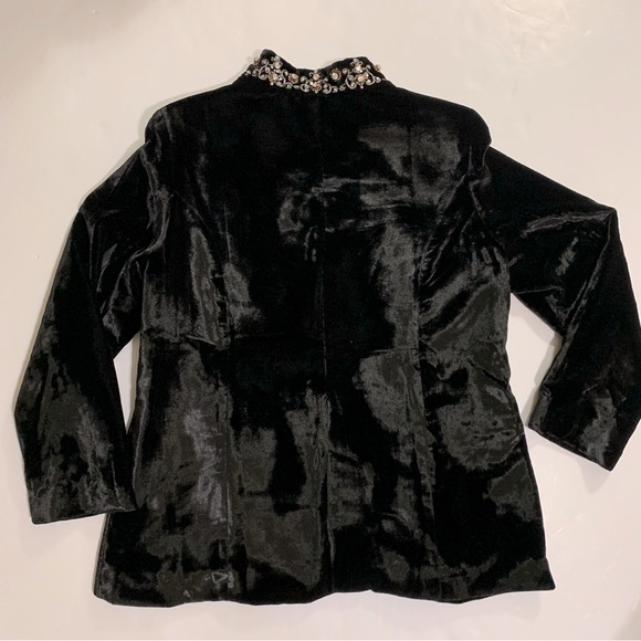 Soft Surroundings Black Velvet Jacket Embellished - Picture 5 of 8
